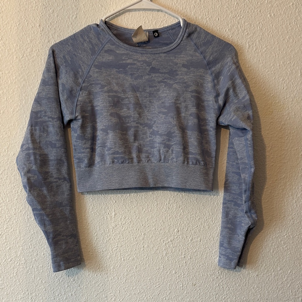 Women's Blue Camo Crop Top